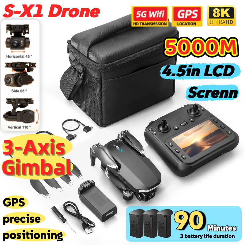 S-X1 MAX GPS Drone with 3-Axis - огляд і ціна Drone Gimbal 3 Axis