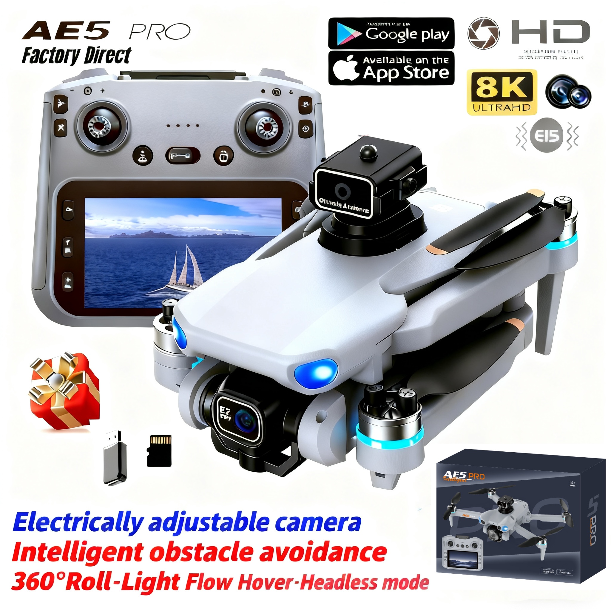 2026 New AE5 Pro Drone 8K HD 4 - огляд і ціна Drone Gimbal 2 Axis